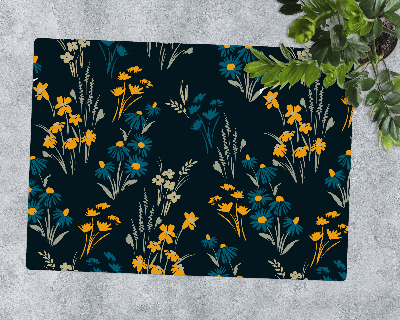 Vloerbeschermer Donker bloemenmotief