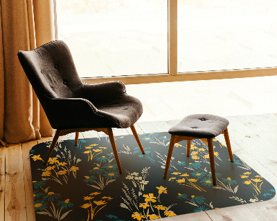 Vloerbeschermer Donker bloemenmotief