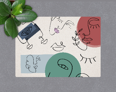 Vloerbeschermer Kenmerken van het gezicht van een vrouw