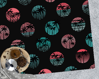 Vloerbeschermer Retro palmbomen