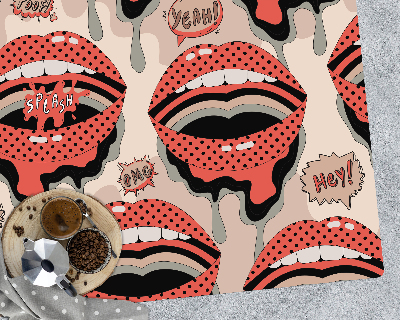 Vloerbeschermer bureaustoel Retro lippen