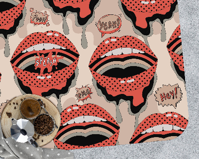 Vloerbeschermer bureaustoel Retro lippen