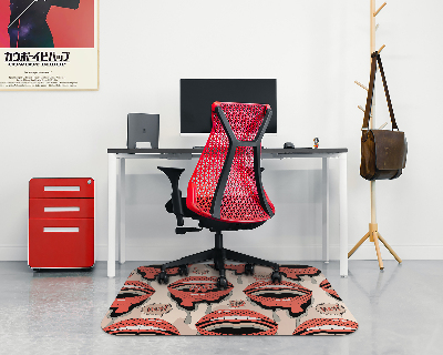 Vloerbeschermer bureaustoel Retro lippen