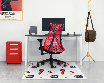 Vloerbeschermer bureaustoel Kersenlippen