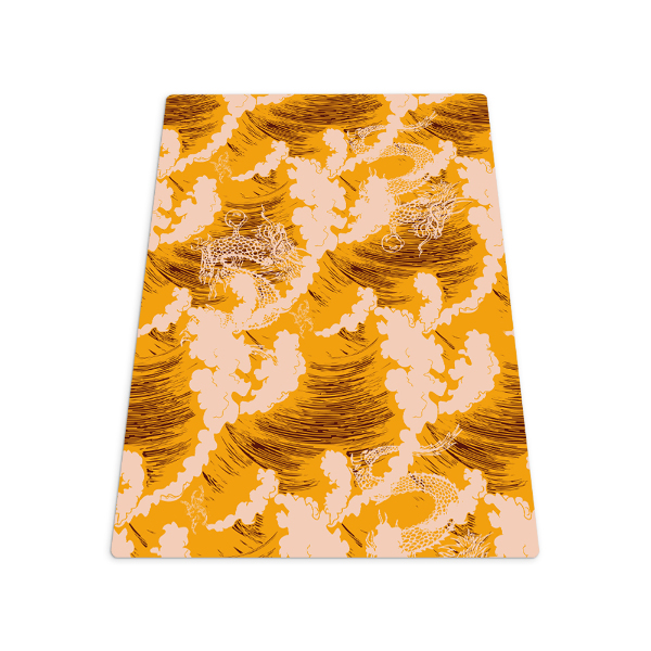 Vloerbeschermer bureaustoel Gele Japanse golven