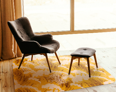 Vloerbeschermer bureaustoel Gele Japanse golven