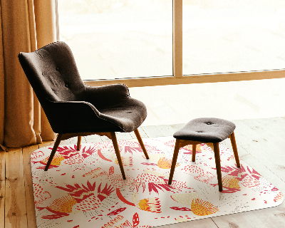 Vloerbeschermer tapijt Rood bloemenpatroon