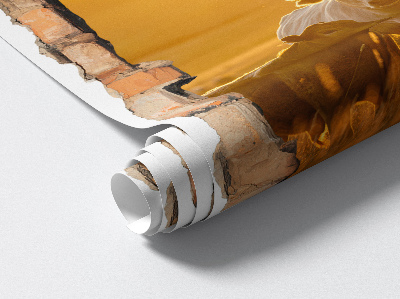 3D wandsticker gat in de muur 66x100 Landelijk landschap