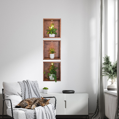 3D effect muursticker 28x100 Plantenniches