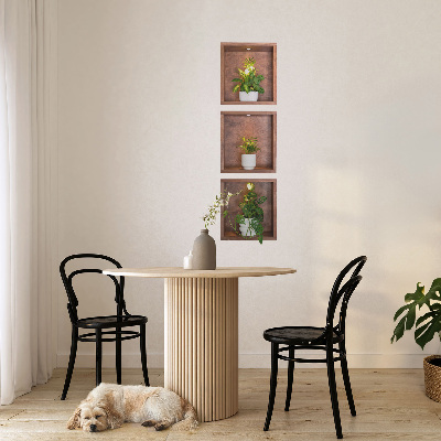 3D effect muursticker 28x100 Plantenniches