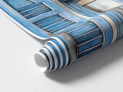 Muursticker 3d uitzicht 87x100 Houten luiken