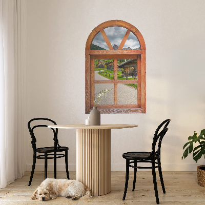 Muursticker 3d uitzicht 65x100 Uitzicht vanuit het raam