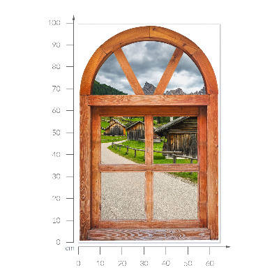 Muursticker 3d uitzicht 65x100 Uitzicht vanuit het raam