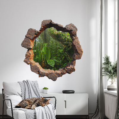 3D wandsticker gat in de muur 100x99 Groene wonder