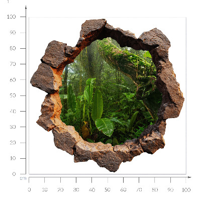 3D wandsticker gat in de muur 100x99 Groene wonder