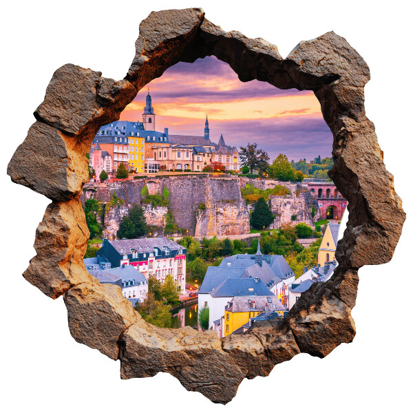 3D wandsticker gat in de muur 100x99 Stenen raam