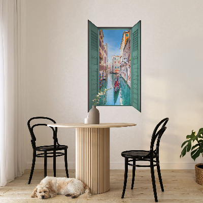 Muursticker 3d uitzicht 58x100 Een pittoresk kanaal