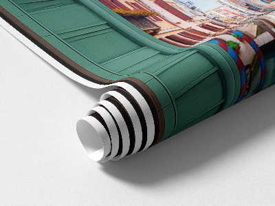 Muursticker 3d uitzicht 58x100 Een pittoresk kanaal