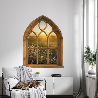 Muursticker 3d uitzicht 80x100 Raamlandschap