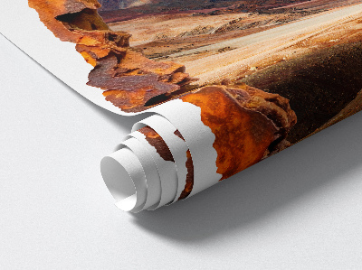 3D wandsticker gat in de muur 83x100 Berglandschap