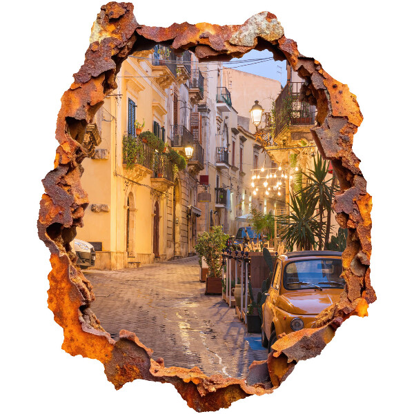 3D wandsticker gat in de muur 83x100 Nachtlampjes