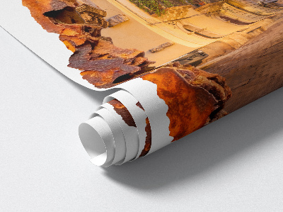 3D wandsticker gat in de muur 83x100 Nachtlampjes