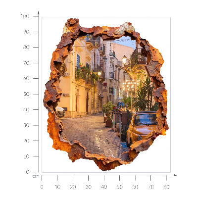 3D wandsticker gat in de muur 83x100 Nachtlampjes