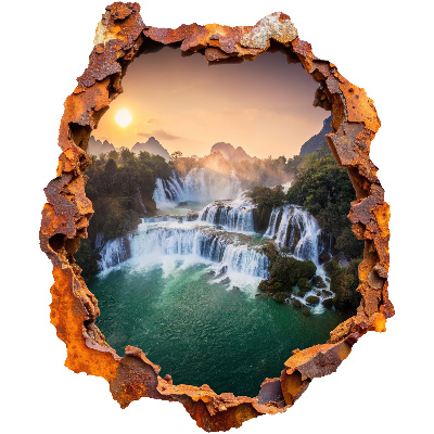 3D wandsticker gat in de muur 83x100 Natuurlijk panorama
