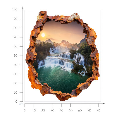 3D wandsticker gat in de muur 83x100 Natuurlijk panorama