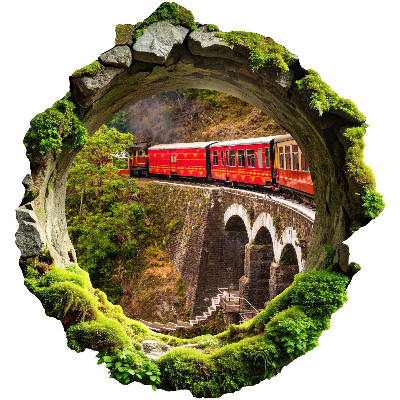 3D wandsticker gat in de muur 93x100 Groen uitzicht