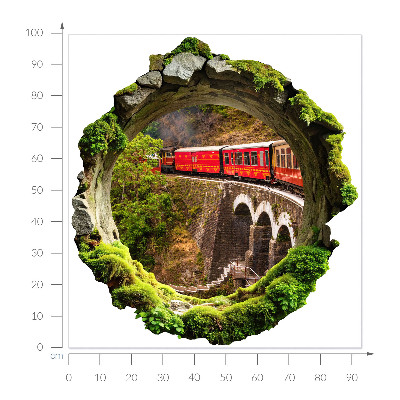 3D wandsticker gat in de muur 93x100 Groen uitzicht