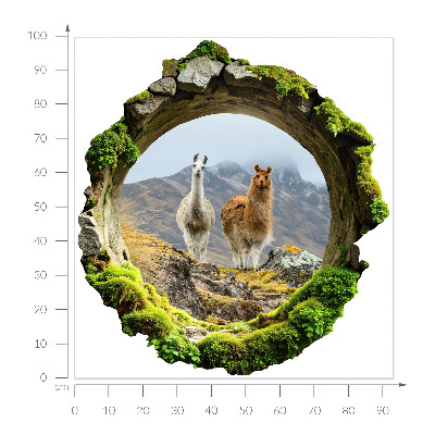 3D wandsticker gat in de muur 93x100 Berg-oase