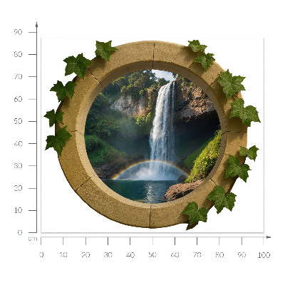 Muursticker 3d uitzicht 100x87 Natuurlijke oase