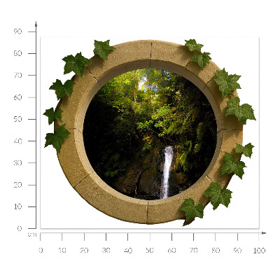 Muursticker 3d uitzicht 100x87 Groen landschap