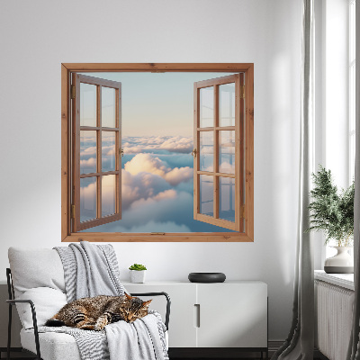 Muursticker 3d uitzicht 100x93 Wolken aan de hemel
