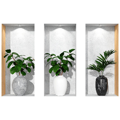 3D effect muursticker 100x62 Plantenniches