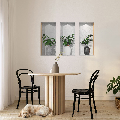 3D effect muursticker 100x62 Plantenniches