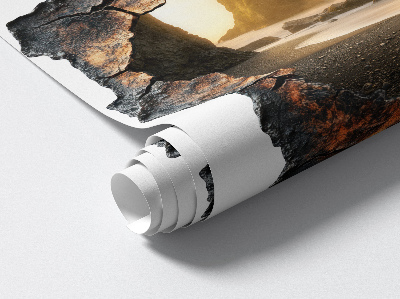 3D wandsticker gat in de muur 126x130 Waterrotsen