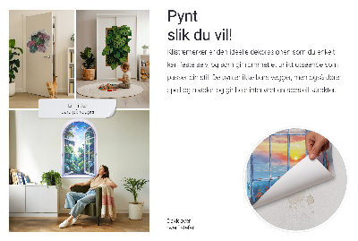 Muursticker 3d uitzicht 89x130 Tropisch raam.