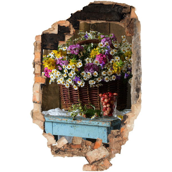 3D wandsticker gat in de muur 86x130 Rustieke charme