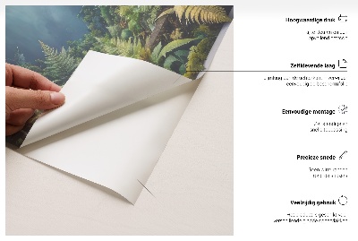 3D wandsticker gat in de muur 111x130 Rustiek landschap