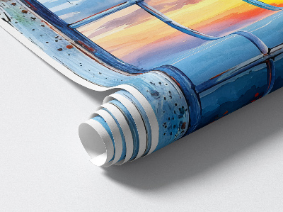 Muursticker 3d uitzicht 107x130 Venster West