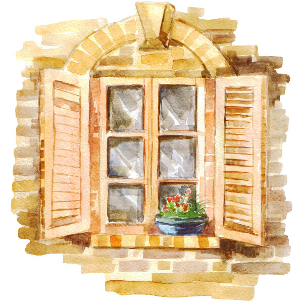 Muursticker 3d uitzicht 121x130 Idyllisch venster