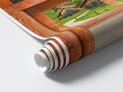 Muursticker 3d uitzicht 85x130 Uitzicht vanuit het raam