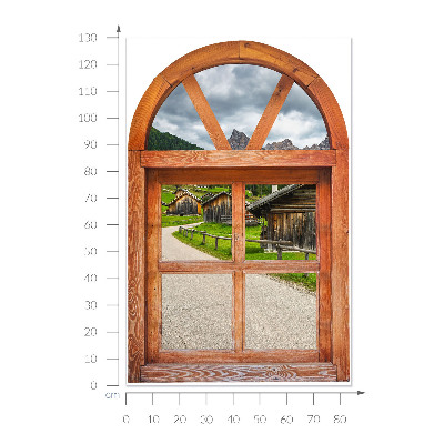 Muursticker 3d uitzicht 85x130 Uitzicht vanuit het raam