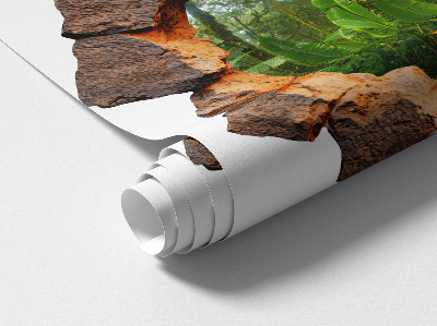 3D wandsticker gat in de muur 130x129 Groene wonder