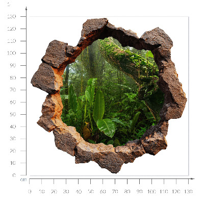 3D wandsticker gat in de muur 130x129 Groene wonder