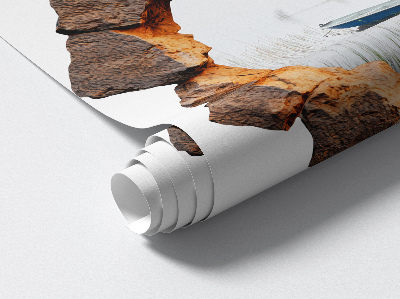 3D wandsticker gat in de muur 130x129 Steenmeer