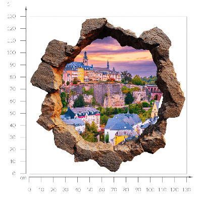 3D wandsticker gat in de muur 130x129 Stenen raam