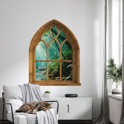 Muursticker 3d uitzicht 104x130 Tropisch landschap